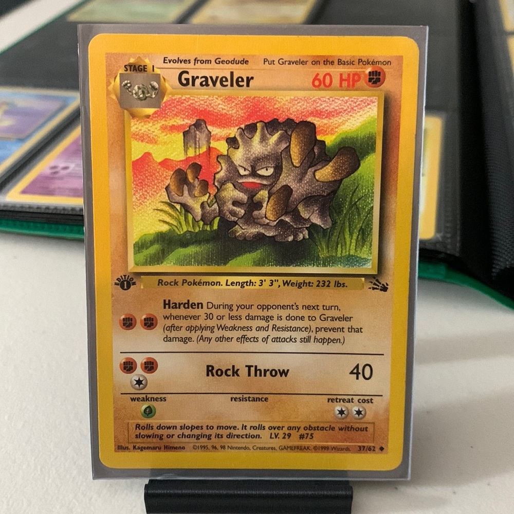 Graveler 1999 37/62 First Edition Pokemon Card Base Set Rare #37
